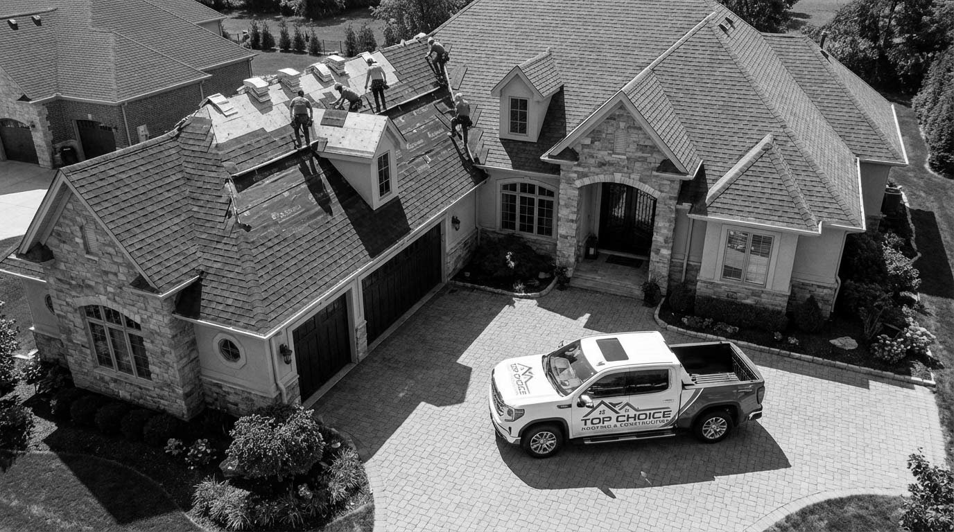 New roof installation by Top Choice Roofing